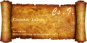 Csonka Ixion névjegykártya